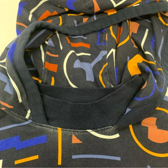 Columbia All Over‎ Print Hood Top Woman Medium  Y2K Spell Out Tunic 100% Cotton - Picture 7 of 11